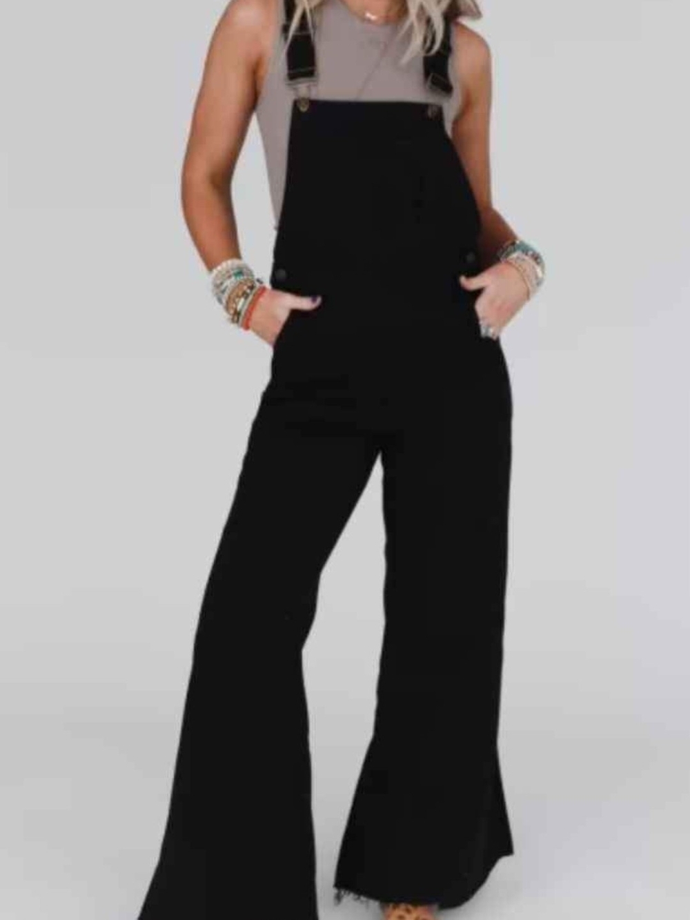 Milly Distressed Hem Wide-Leg Overalls ✌️